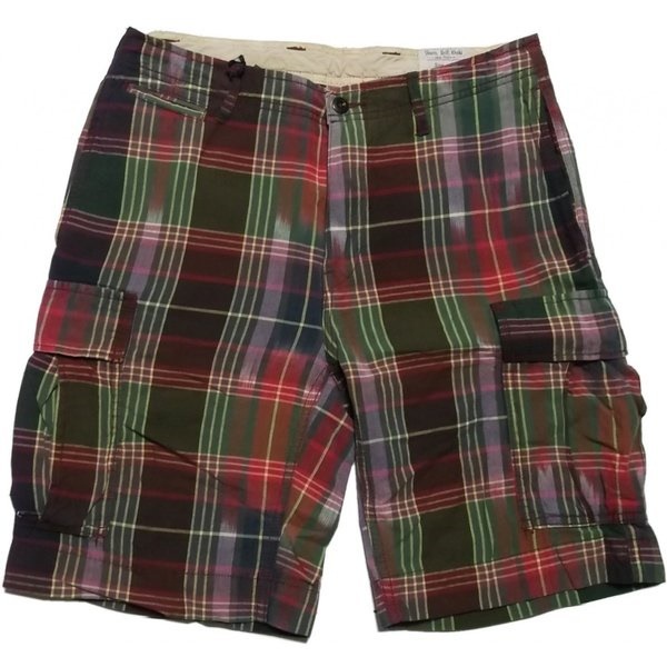LA直輸入 ラルフ メンズ ショートパンツ 6ポケット マドラスチェック ショーツ ハーフパンツ マルーン short pants 200
