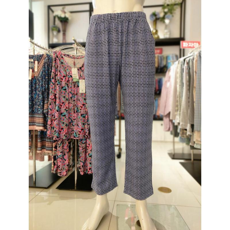 [釜山店] []ポリ起毛チェック捺染男性室内着 下(WPA547MP BU) 7,111円