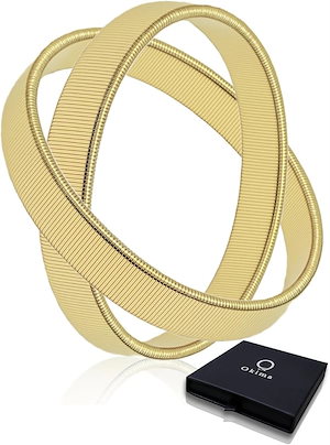 アームバンド 袖止めバンド 日本ブランド 袖留め アームクリップ メンズ レディース (ゴールド 直径約7cm　幅1.1cm)