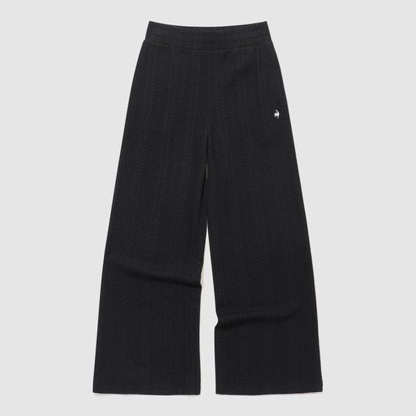 女性ワイドフィットケーブルジャカードパンツ BLK / QQ322OFP91
