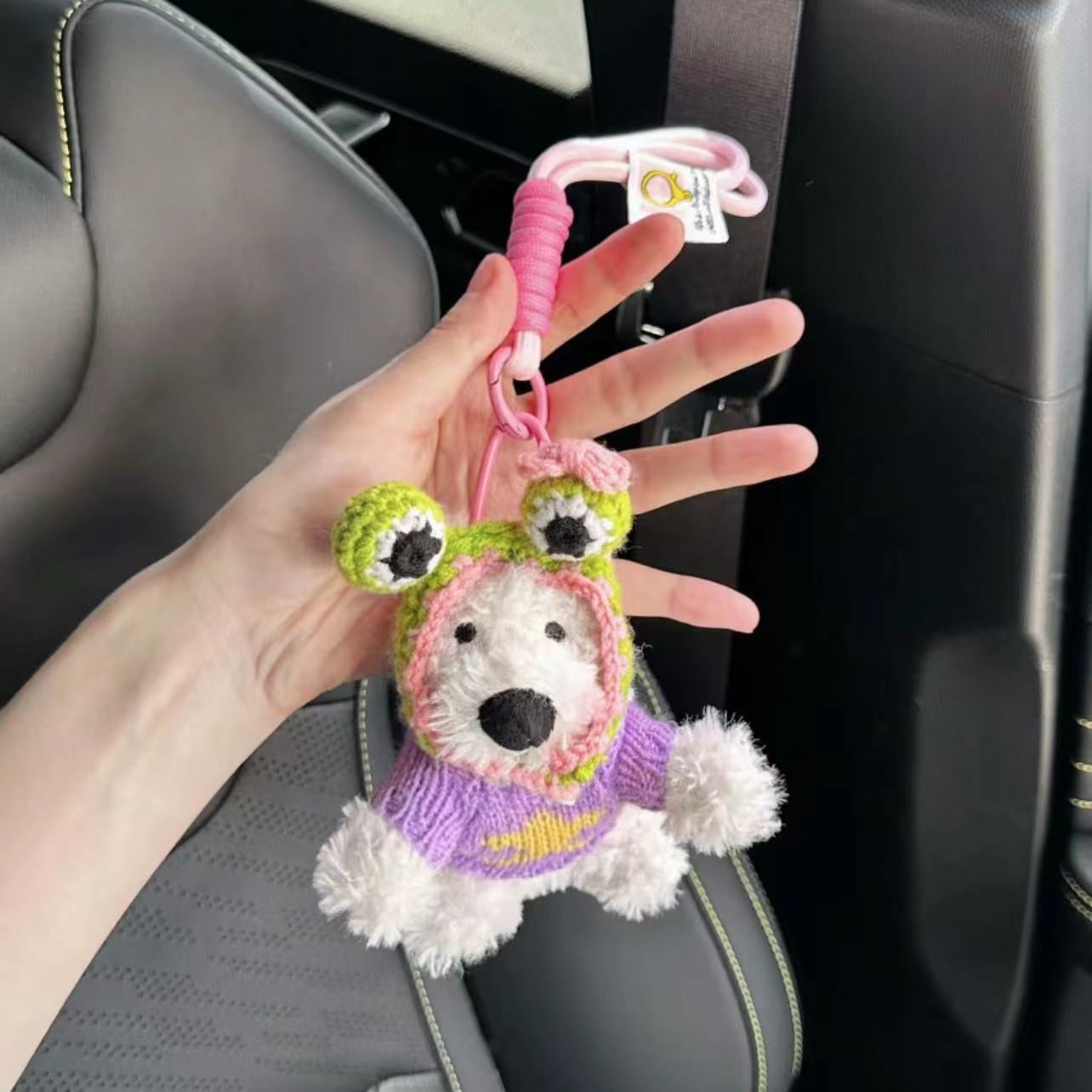 かわいいカエルの帽子走り書き子犬バッグペンダント人形ぬいぐるみウェストハイランド車キーホルダーペンダントギフト 5,089円