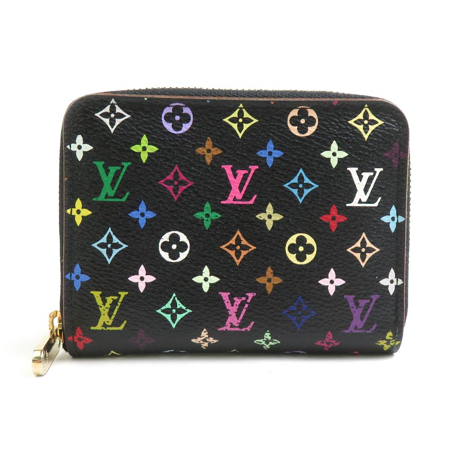 ルイ ヴィトン LOUIS VUITTON コインケース モノグラムマルチカラー ジッピーコインパース モノグラムマルチカラー ブラック ゴールド レディース e60700a