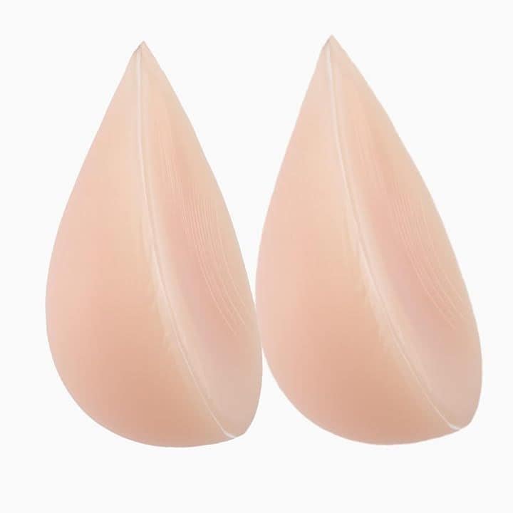 自然な一体感 粘着 貼付 式 シリコン 左右 2個 人工 乳房 偽胸 ブラジャー 補正 選べるサイズ(肌色, 3000g)