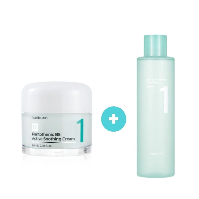 1番パントテン酸アクティブスーディングクリーム 80ml+ 薬草たっぷり93％鎮静トナー, 300ml