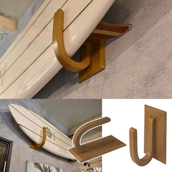 サーフボードラック サーフボード用ラック サーフボードハンガー ウォールハンガー ウォールラック 壁掛け ウォールフック 木製 インテリア 西海岸