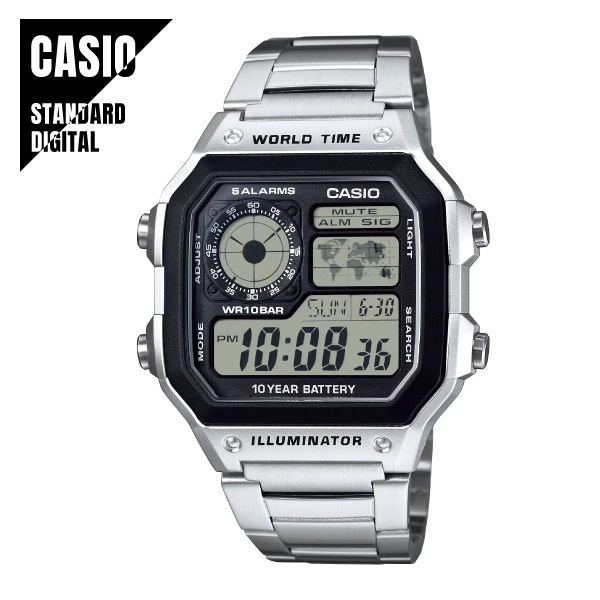 【即納】 国内正規品 CASIO STANDARD カシオ スタンダード デジタル シルバー メタル AE-1200WHD-1AJF 腕時計 メンズ