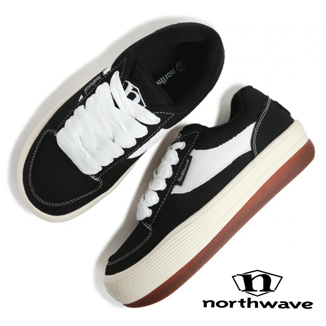 NORTHWAVE ノースウェーブ エスプレッソ キャンバス スニーカー ESPRESSO CANVAS BLACK/WHITE ( ブラック 黒 厚底 メンズ レディース NW004BLW )