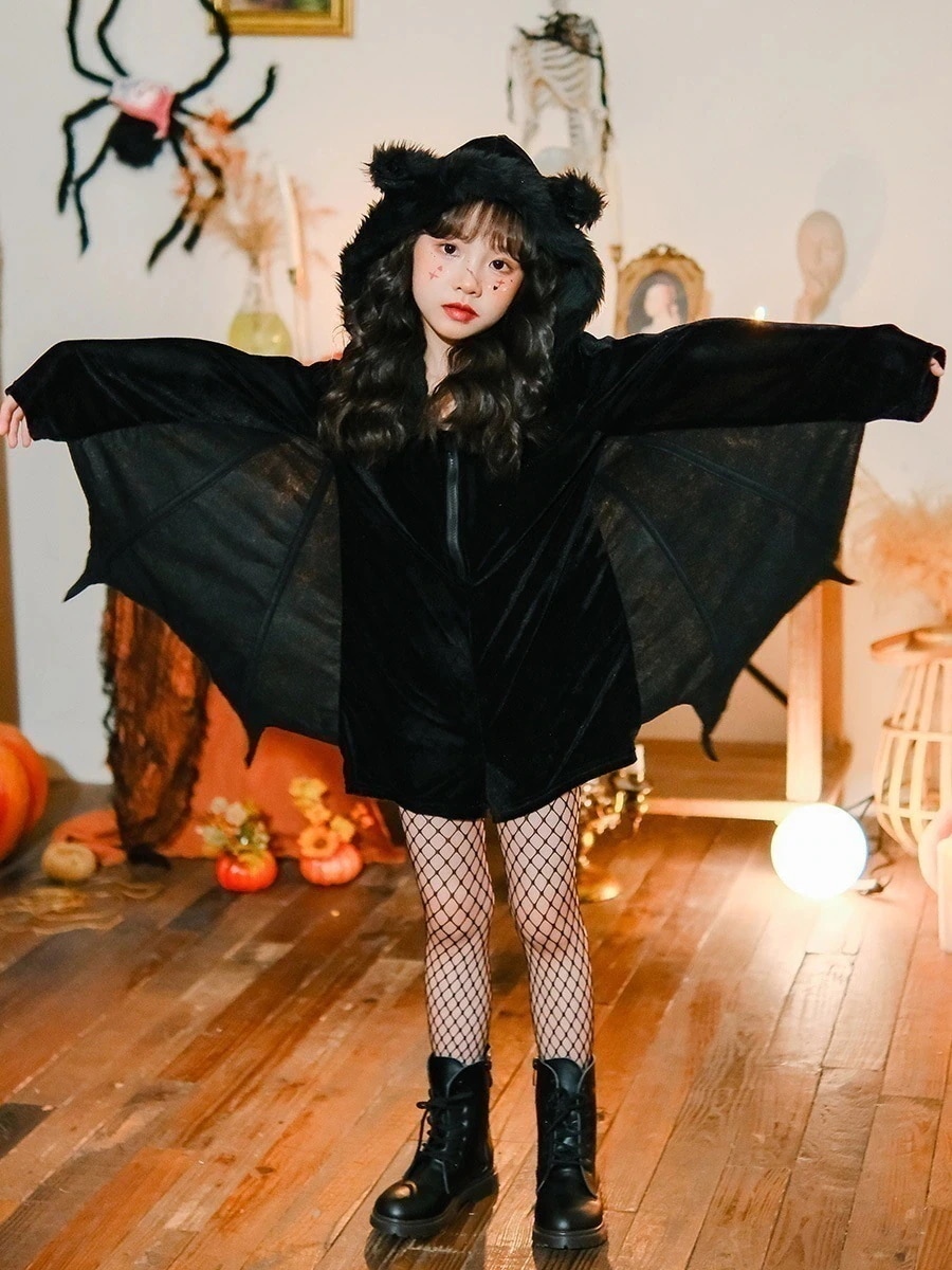 ハロウィン 子供 衣装 吸血鬼ヴァンパイア　コウモリ 悪魔衣装 子供服ロールプレイ　パフォーマンス衣装