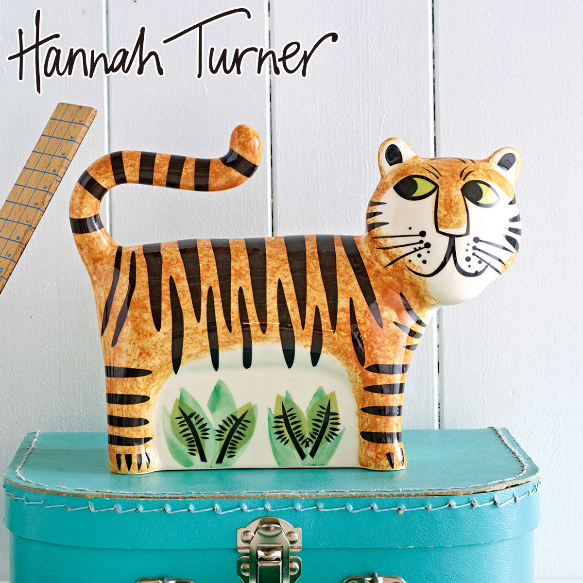 貯金箱 Hannah Turner Money box Tiger トラ ハンナターナー マネーボックス コイン マネーバンク 500円玉 貯まる コイン入れ 500円玉貯金 置物 陶器