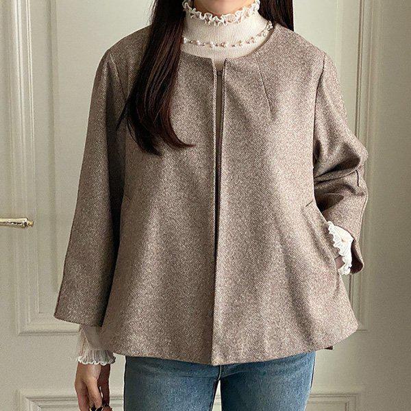 Hスタイル(WG)ヘリンボーンJK 冬 女性 ジャケット ジャケット JK ジャンパー アウター