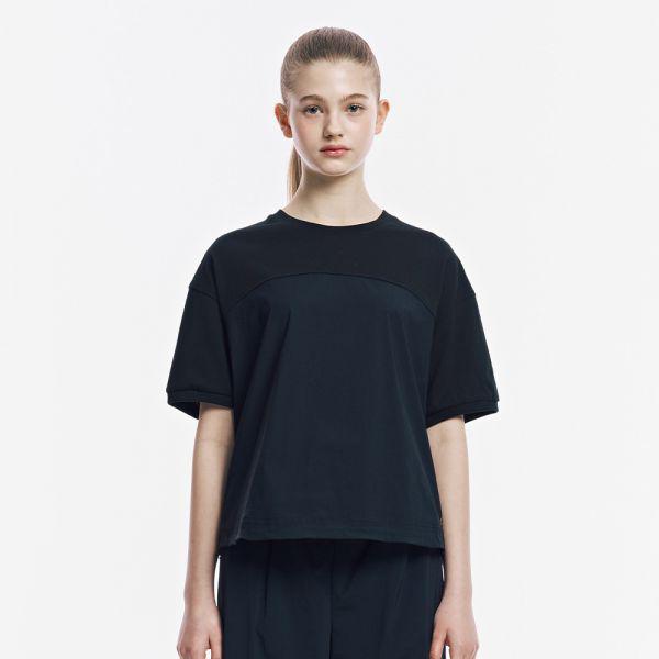 スケッチャーズ 女性 アパレル ウーブンニット ミックス リード Tシャツ_SL3WTCFM052 ウーブンニット ミックス