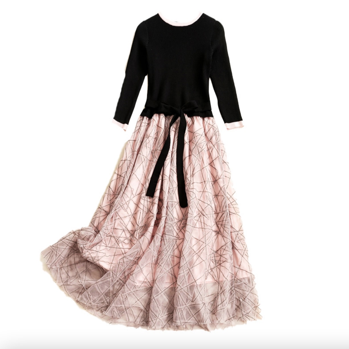 ワンピース デート ニットソー セーター ミモレ 袖あり 長袖 スリム タイト 細身 かわいい 大人可愛い きれいめ シンプル カジュアル 大人 上品 おしゃれ お洒落 主役級 存在感 春 秋 冬