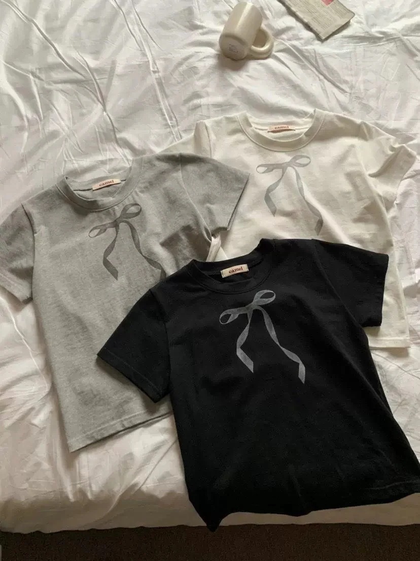 日系 新作 レトロ おしゃれ ブラウス カジュアル Tシャツリボン本