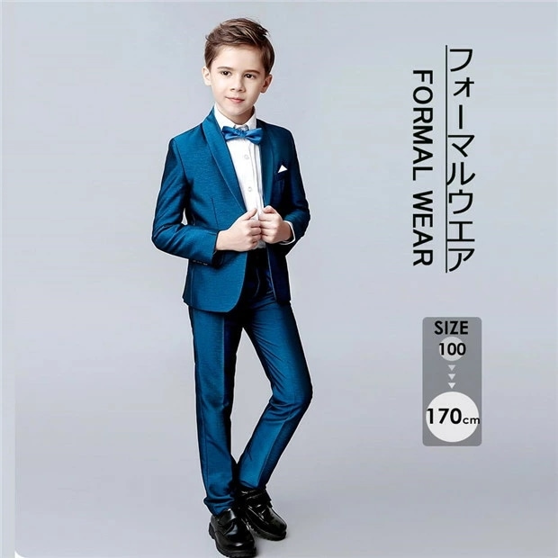 超目玉新品 子供スーツ 3点セット フォーマルウエア 男の子 スーツ ブルー ピアノ演奏会 発表会 入学式 入園式 フォーマル スーツ キッズ こどもスーツ 子供服フォーマルスーツ キッズスーツ 七五