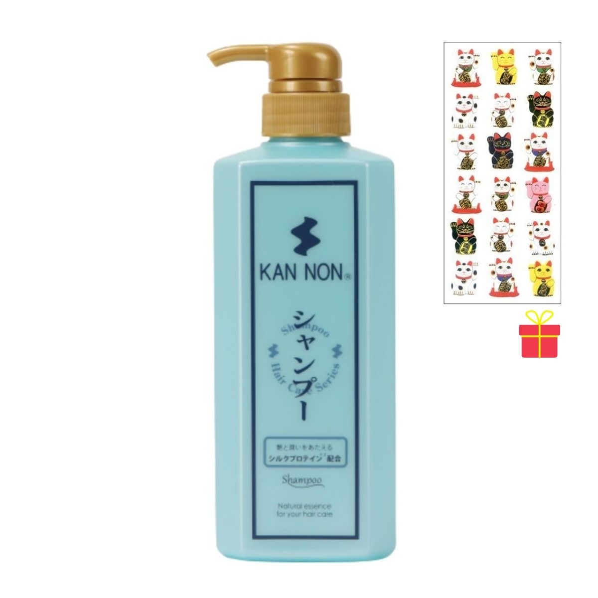 観音温泉 シャンプー 700ml【3個セット】【金運招き猫シール1枚付】温泉水配合 アミノ酸系 ヘアケア 温泉コスメ