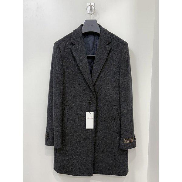 メンズ冬ウールカシミア混紡ウール Gブルー ミニパターン シングルチェスター スーツコート