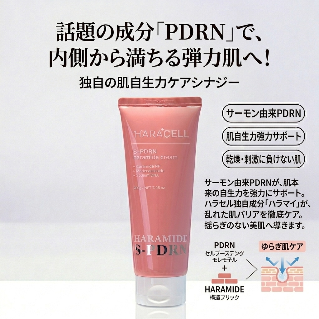 【ハラセル】PDRNハラマイドクリーム 200ml ドクターズコスメ 皮膚科 保湿 肌バリア 弾力 フェイスクリーム