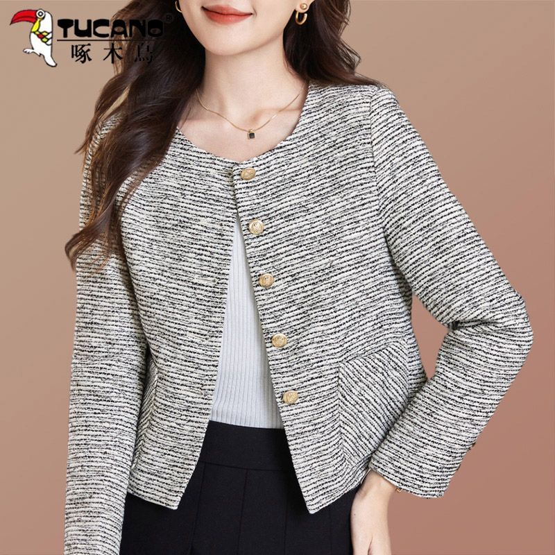 キツツキファッション小香風コート女性24新感小柄フランス上着