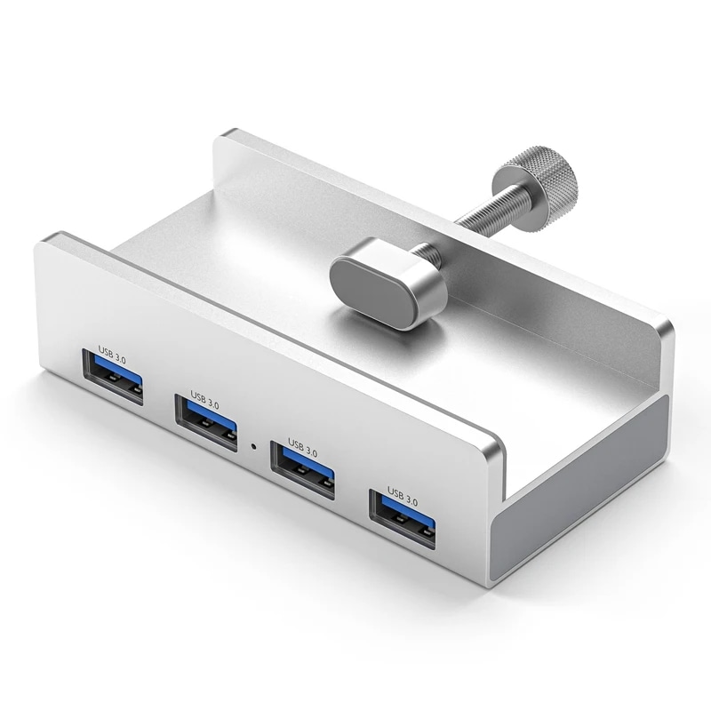 マイクロUSB/Type-C 3.0アルミニウム電話ホルダー,SD/TFカードホルダー,充電器,アダプター 4 USB Silver