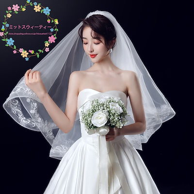 レ】シンプルAラインのウエディングドレス 9号とウエディングベール