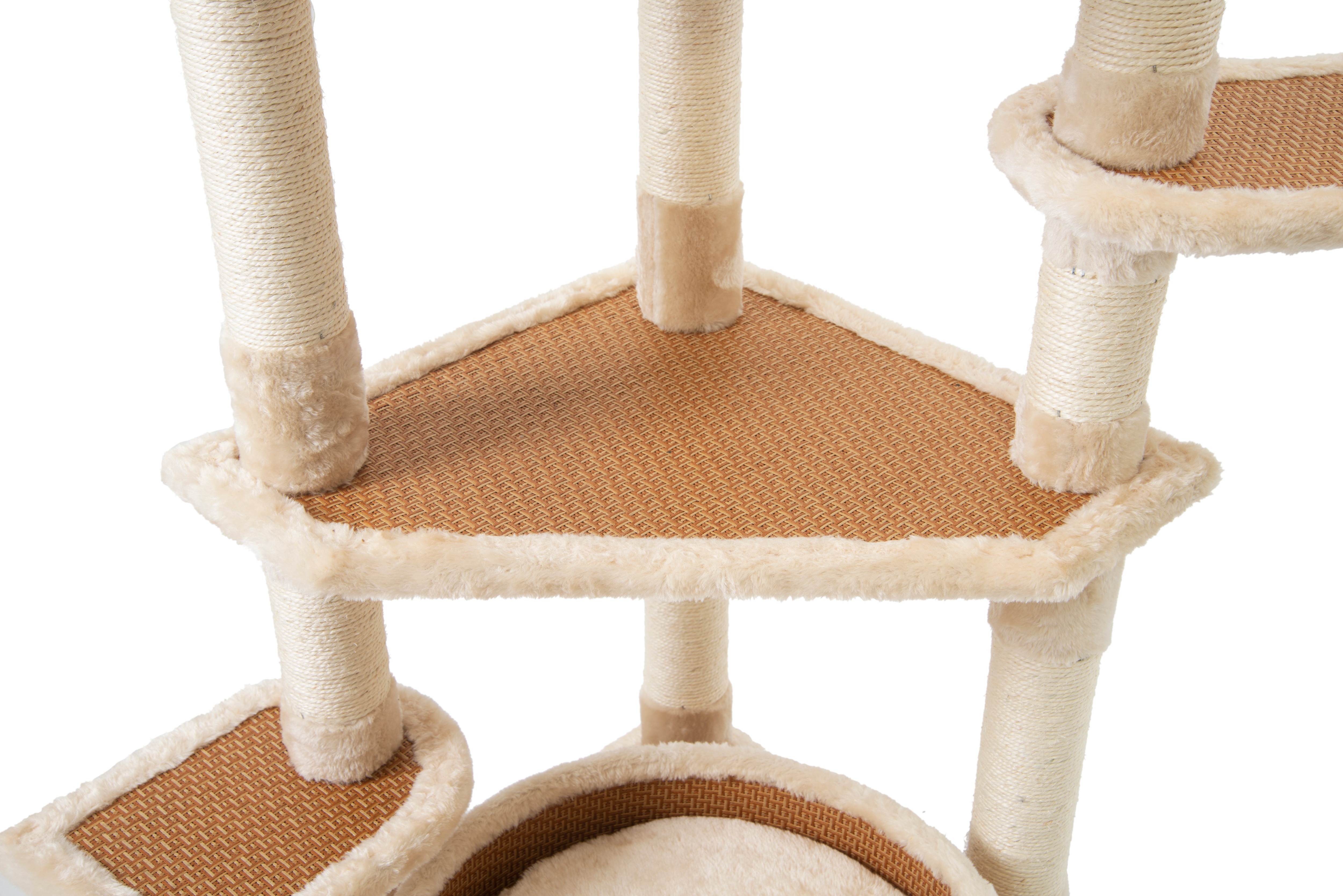 30%OFF】 猫用品 キャットタワー 据え置き 筵織 シニア 省スペース 麻 ...