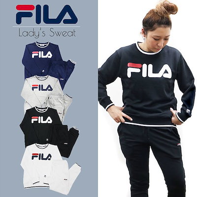お値下げ！美品！フィラ  セットアップ セール】【FILA/フィラ】WEB限定 ワンポイント 筆記体刺繍 配色