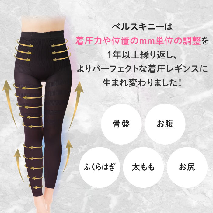 着圧レギンス ベルスキニー 着圧スパッツ 着圧タイツ 脚痩せ ダイエット 骨盤 むくみ 加圧 産後 スリム