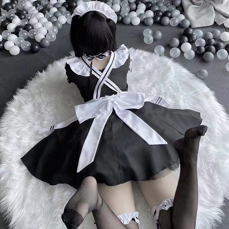 人気No.1!10点セット メイド服 可愛いロリータ/白黒メイド服/コスプレ/ビッグサイズ メイド服/仮装