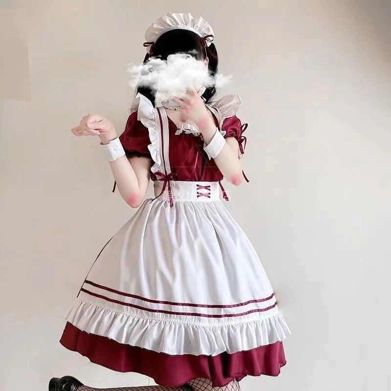 人気No.1!10点セット メイド服 可愛いロリータ/白黒メイド服/コスプレ/ビッグサイズ メイド服/仮装
