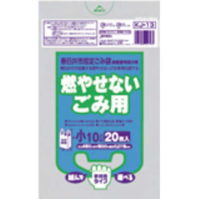 春日井市不燃小10L手付マチ有20枚入青KJ13まとめ買い（30袋5ケース