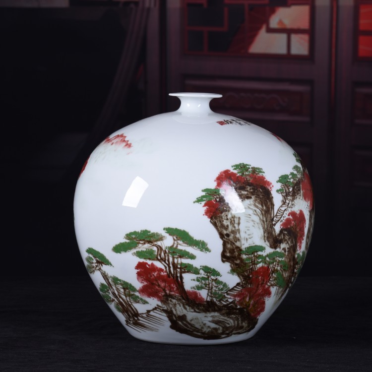 人気商品】 中国 大きな花器 陶器 景徳鎮製 - 美術品/アンティーク 
